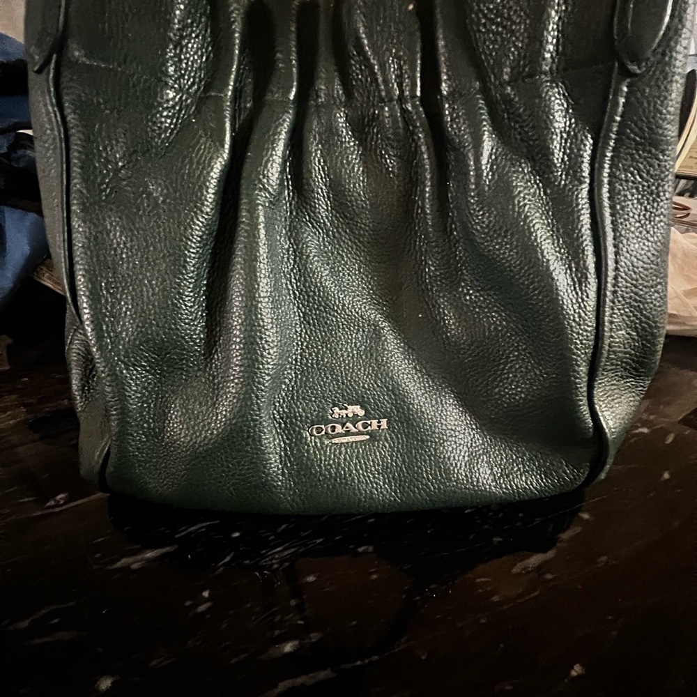 Coach Green Leather Shoulder Bag - Picture 6 of 10